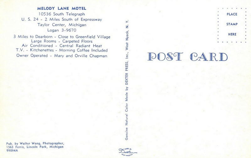 Melody Lane Motel - Old Postcard